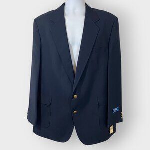 NEW Vtg Stafford Presidents Club Blazer | 46L | Blue Gold Buttons | Vented | USA